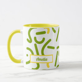 Caneca Abstract Green Yellow Lines