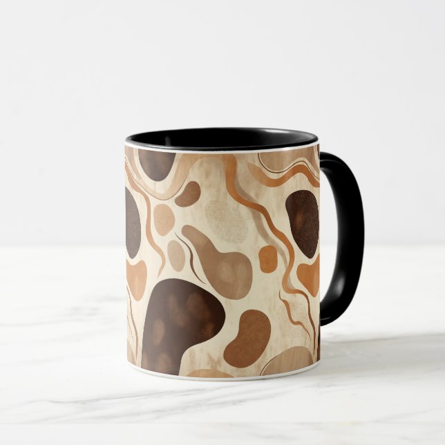 Caneca Abstract Nature Motif Mug – Soft Organic Elements (Frente Esquerda)
