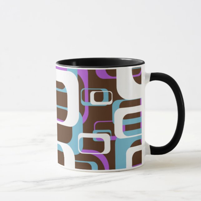 Caneca Abstract Retro Swinging 60s Geometric Pattern (Direita)
