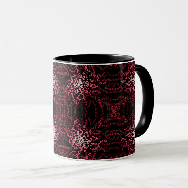 Caneca Abstract Splatter Dots Of Pinks And Reds Pattern (Frente Esquerda)