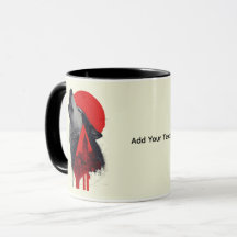 Caneca Abstract Trash Polka Howling Wolf