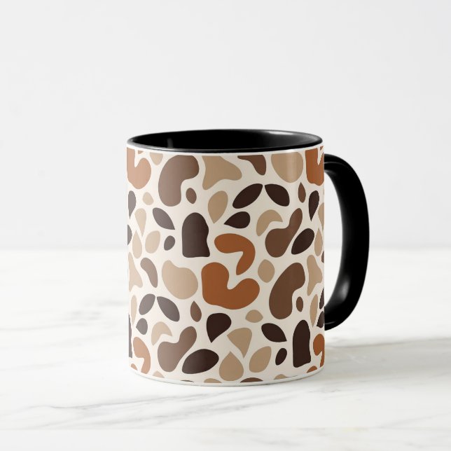 Caneca Abstrata Neutra e Aconchegante – Padrão Org (Frente Esquerda)