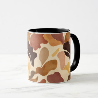 Caneca Abstrata Neutra e Quente – Padrão Orgânico 