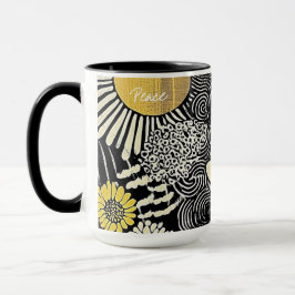Caneca Abstrata Paz em Flor