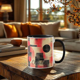 Caneca Abstrata Vermelha e Preta - Artística Perso
