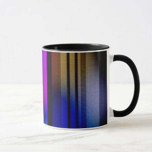 Caneca Abstrato Arco-Íris Cores na Caneta preta de Fundo