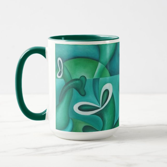 Caneca Abstrato Art Mug Verde (Esquerda)