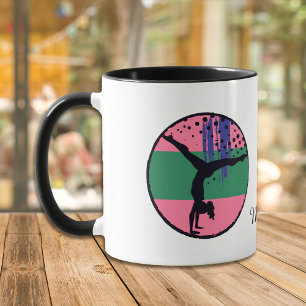 Caneca Abstrato Art Pink Gymnast Personalizado