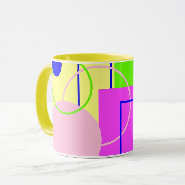 Caneca Abstrato Art Retro Style Bright Mug Cup (Frente Esquerda)