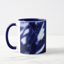 Caneca abstrato azul e branco