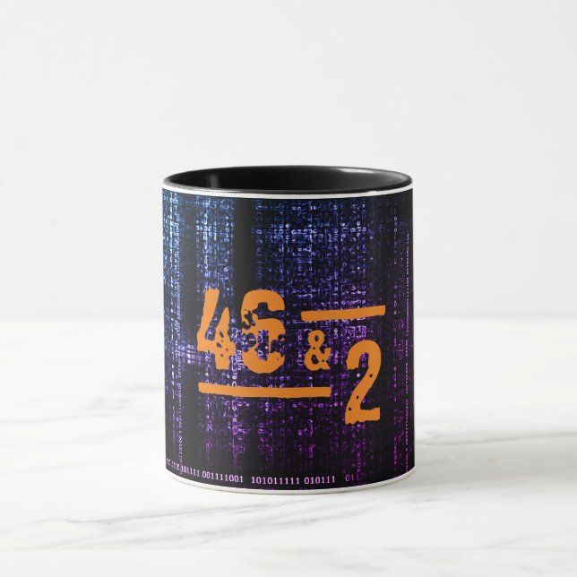 Caneca Abstrato Binary Code Trabalho de arte inspirado pe (Centro)
