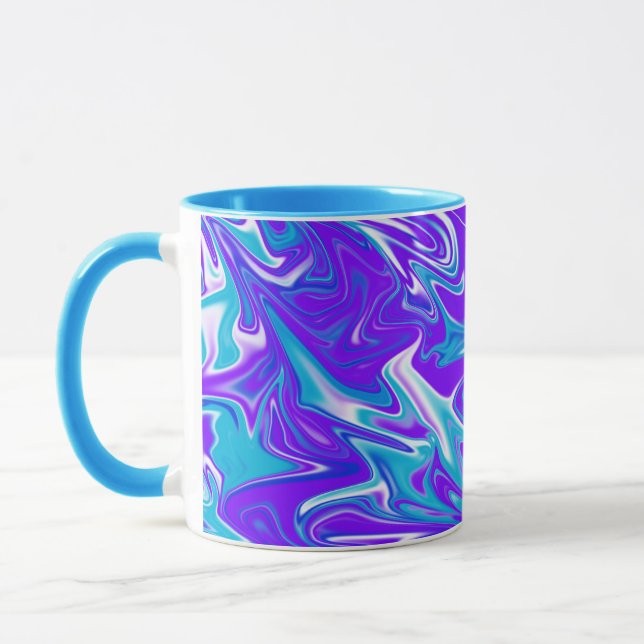 Caneca Abstrato,_Blue_Silky_Sky,_Blue Combo Coffee Mug (Esquerda)