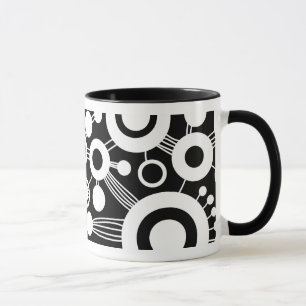 Caneca Abstrato da árvore da vida - preto e branco