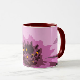 Caneca Abstrato Daisy Flower em rosa Bonito colorido