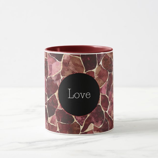 Caneca Abstrato de Burgundy Red Chic (Centro)