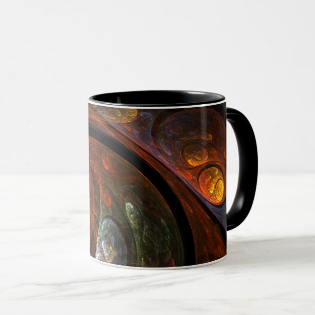 Caneca Abstrato de Conexão Fluida - Mug de Café (Frente Esquerda)