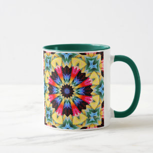 Caneca Abstrato de Flor Amarelo