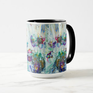 Caneca Abstrato de jardim de beija-flores