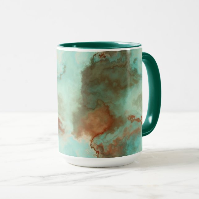 Caneca Abstrato de Turiquesa e Mármaco (Frente Esquerda)
