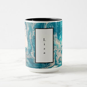 Caneca Abstrato de turquesa