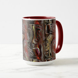 Caneca Abstrato entalhado em mogno e Escuro Escuro