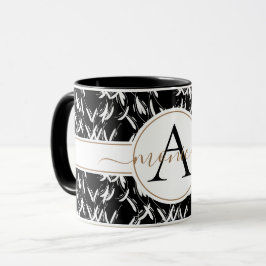 Caneca Abstrato Floral Dourada Floral, Elegante, Mug