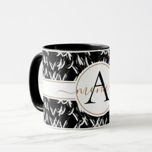 Caneca Abstrato Floral Dourada Floral, Elegante, Mug