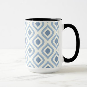 Caneca Abstrato geométrica, azul e esbranquiçada