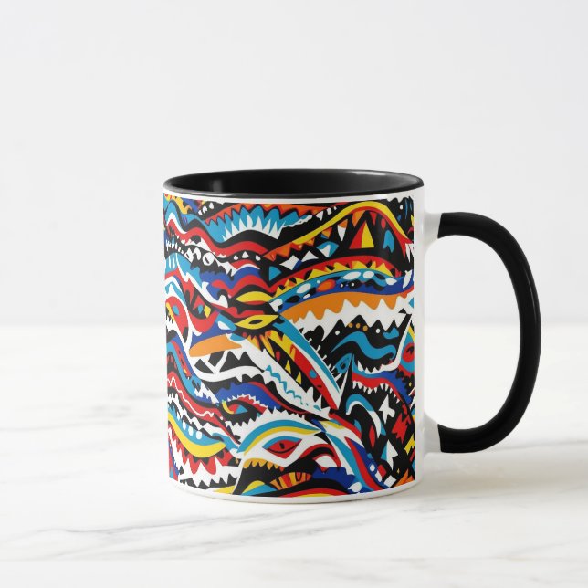 Caneca Abstrato geométrico design 36 - Coffee Mug (Direita)