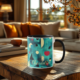 Caneca Abstrato Geométrico em Negrito - Teal Personalizad