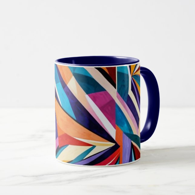 Caneca Abstrato geométrico trabalho de arte 1223 - Mug (Frente Esquerda)