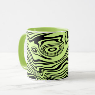 Caneca Abstrato - Linhas Pretas e Verde Adormecidas - Per