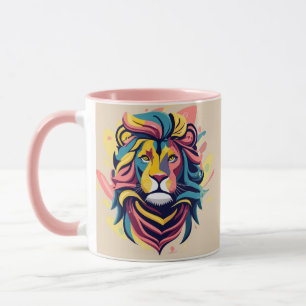 Caneca Abstrato Lion Head Art