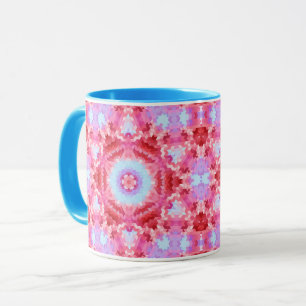 Caneca Abstrato mandala kaleidoscope em formas redondas