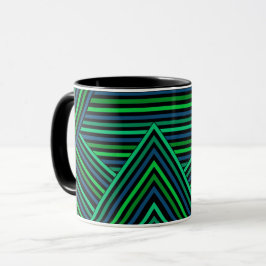 Caneca Abstrato moderna linhas de linhas de faixa stripe 