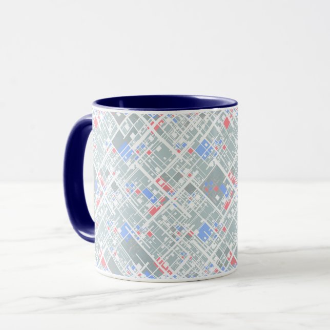Caneca Abstrato moderno geométrico. (Frente Esquerda)