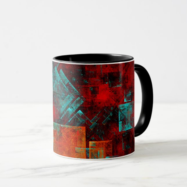 Caneca Abstrato Moderno Padrão Artístico Legal Colorido (Frente Esquerda)