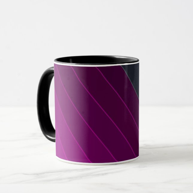 Caneca Abstrato moderno riscado listras listrado faixa es (Frente Esquerda)