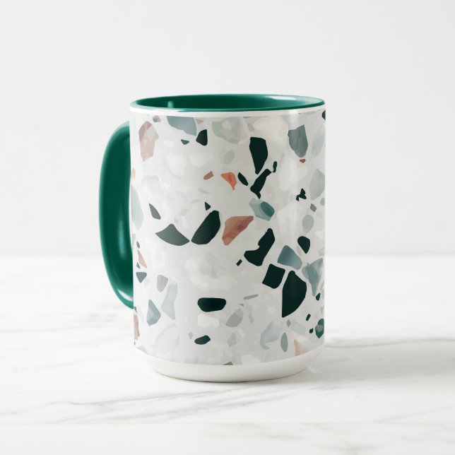 Caneca Abstrato moderno Terrazzo Pattern (Frente Esquerda)