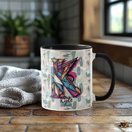 Caneca Abstrato Monograma - K para Kyle
