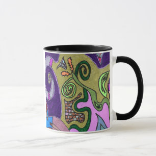 Caneca abstrato original "Elefante Dourado"