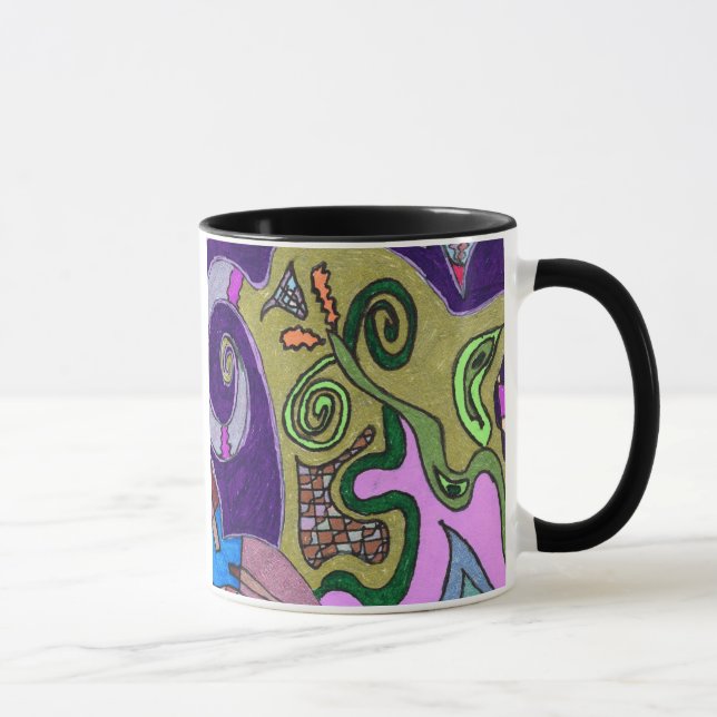 Caneca abstrato original "Elefante Dourado" (Direita)