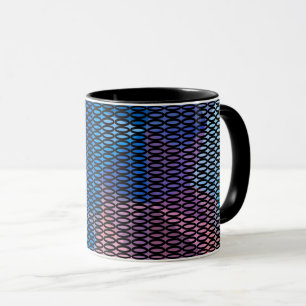 Caneca Abstrato, padrão multicolorido, padrão de malha,