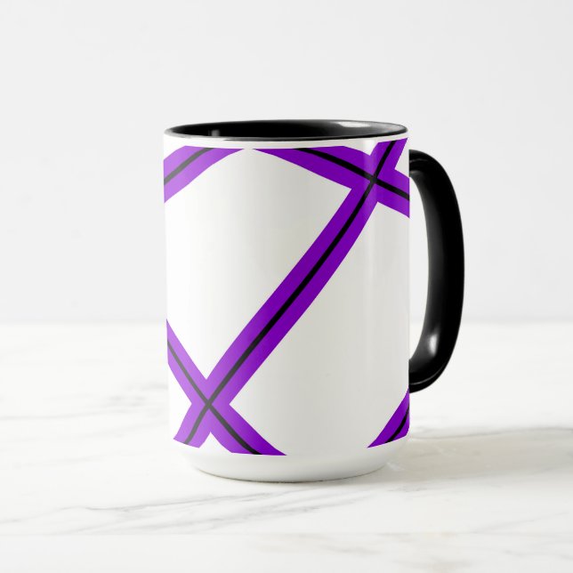 Caneca Abstrato padrão - roxo (Frente Esquerda)