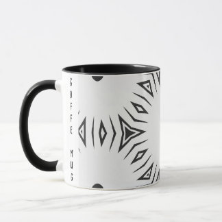 Caneca Abstrato Personalizado Com Sol A Preto E Branco
