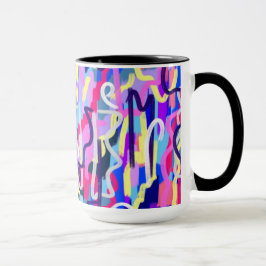Caneca Abstrato pintura de Formas e Cores