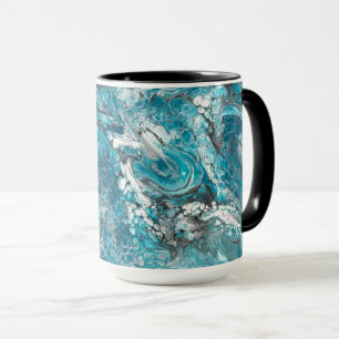 Caneca Abstrato preto e azul preto
