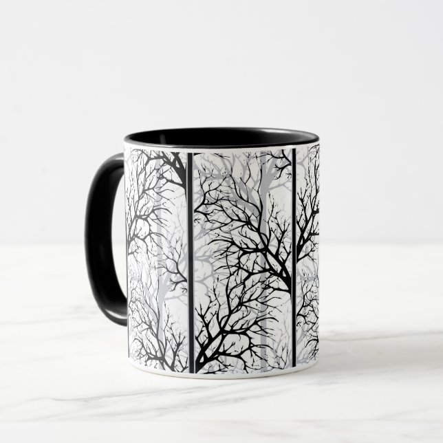 Caneca Abstrato preto e branco (Frente Esquerda)