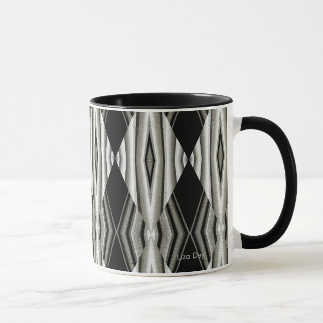 Caneca Abstrato preto e branco Mug 1 (Direita)