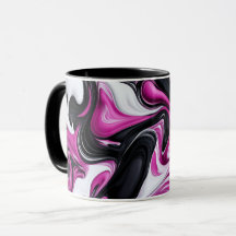 Abstrato preto moderno, branco, Magenta Art Mug